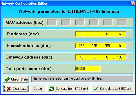 Network parameters