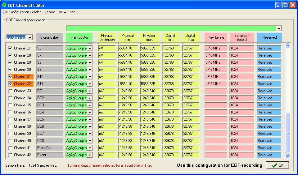 EDF channel selection with error indication